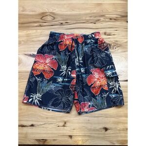Croft & Barrow Hawaiian Mesh Lined Men's Trunks Swimwear W/Pockets Size Small